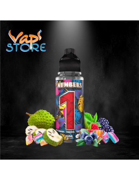 Numbers 1 100ml E.TASTY bonbon carnaval, fruits des bois, corossol
