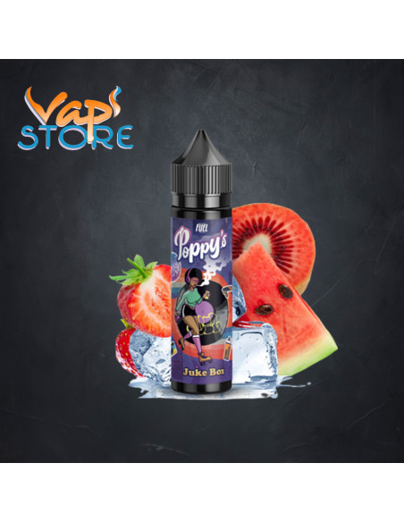 E-liquide Juke Box 50ml POPPY'S Fraise, Pastèque, Kiwi Rouge