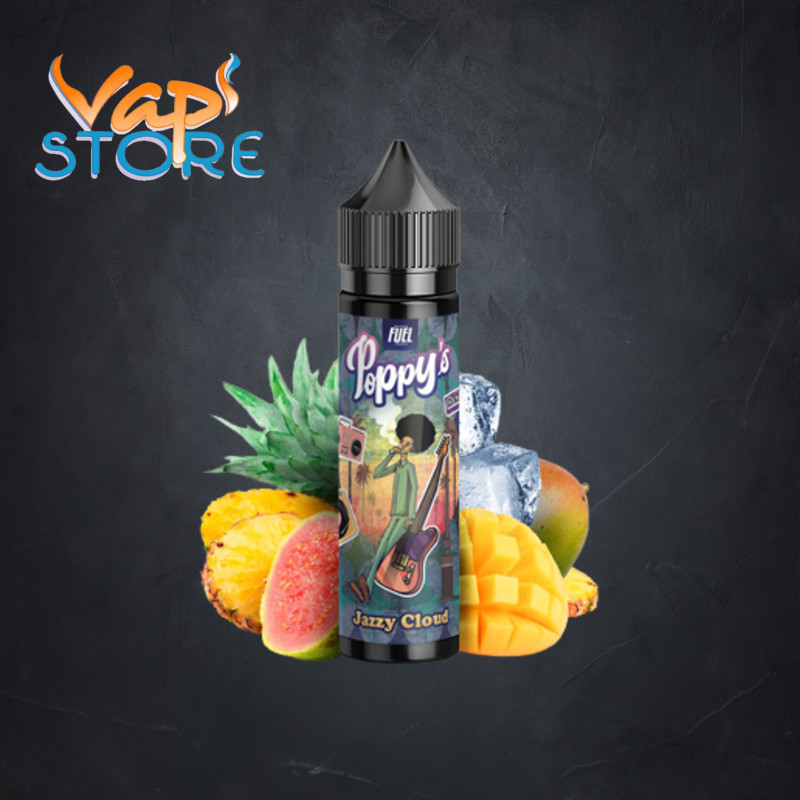 E-liquide Jazzy Cloud 50ml POPPY'S Ananas, Goyave, Mangue