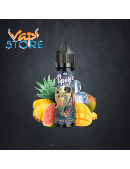 E-liquide Jazzy Cloud 50ml POPPY'S Ananas, Goyave, Mangue