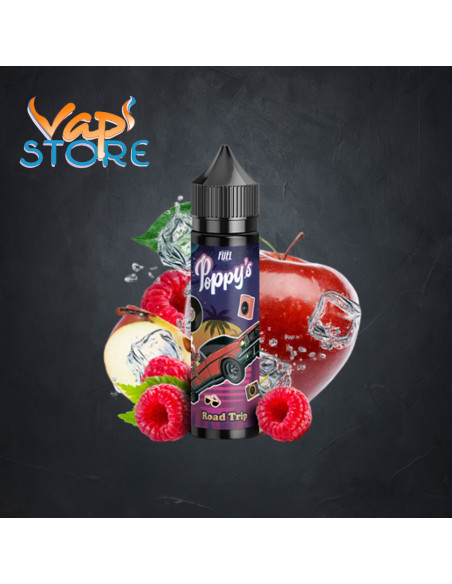 E-liquide Road Trip 50ml POPPY'S Pomme rouge, Framboise, Frais