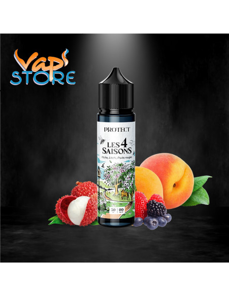 E-liquide Pêche, Litchi, Fruits Rouges 50ml Les 4 Saisons Protect