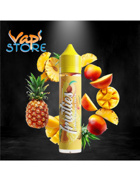 E-liquide Ananas Mangue Pêche 50ml FRUITIES par Bobble Liquide