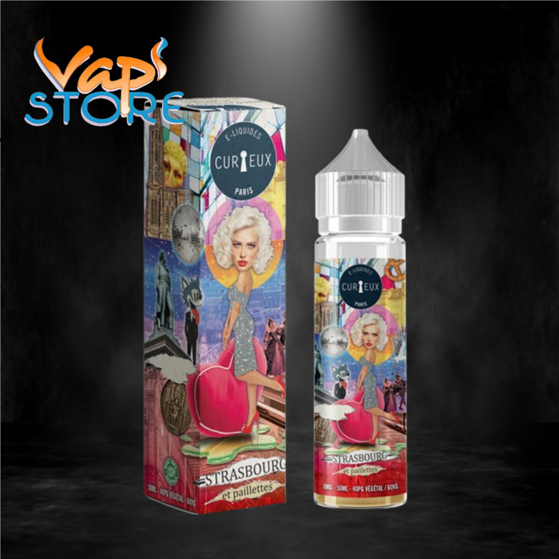 E-liquide Strasbourg et paillettes 50ml HEXAGONE Curieux Liquides