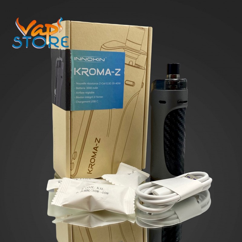 innokin kroma z ne charge plus INNOKIN - Starter Kit Kroma Z 4,5ml - Cigarette Electronique Pod Mod -  Puissance 6-40W - Batterie 1700 mA - Résistance 0,8 + 0,3 Ohm - 3 Drip Tips  Inclus - Airflow MTL + RDL main image 0